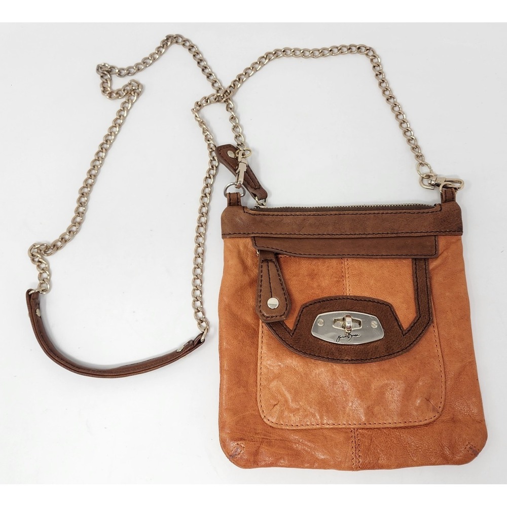 Junior Drake Gold Chain Cross Body Bag Brown Buttery Soft Leather